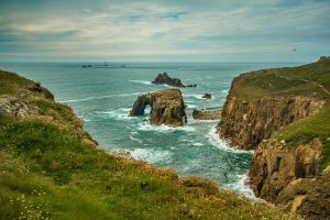 Cornwall cliffs and sea