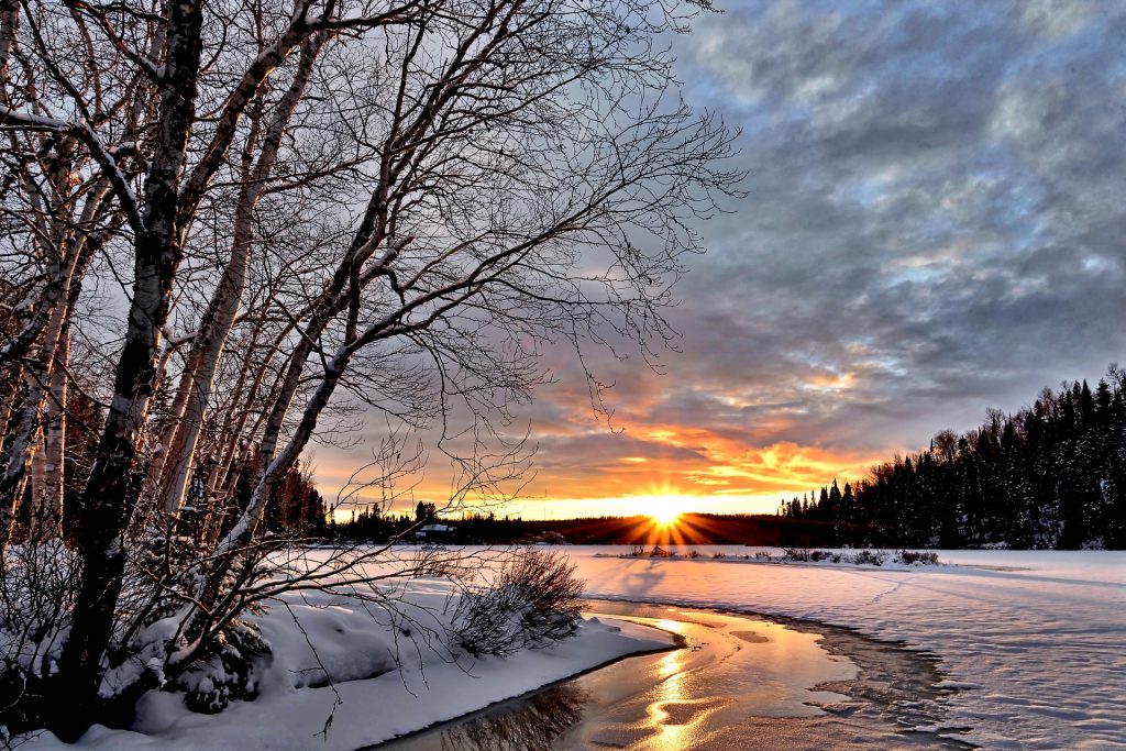 winter landscape with frozen river