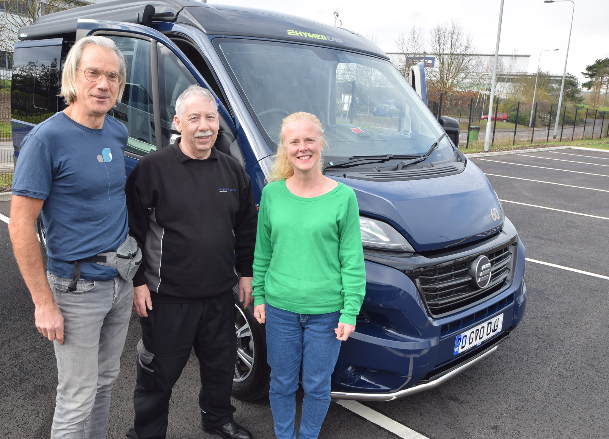 Customers picking up a campervan at Erwin Hymer Centre Travelworld