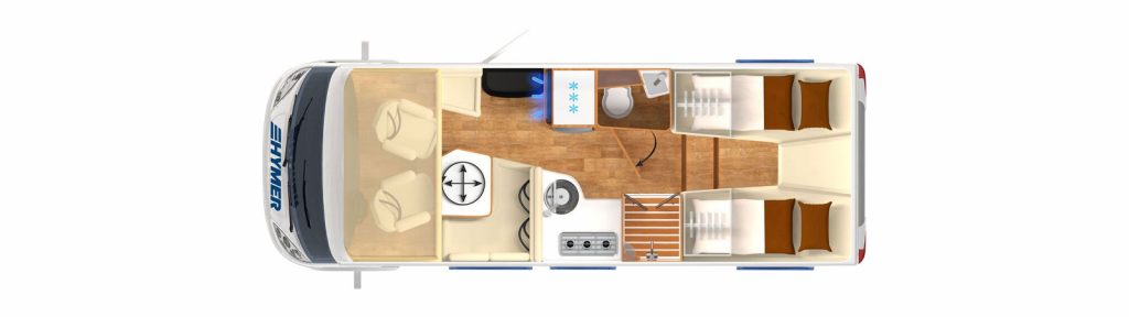 HYMER B-Class ModernComfort I 680 Floor Plan