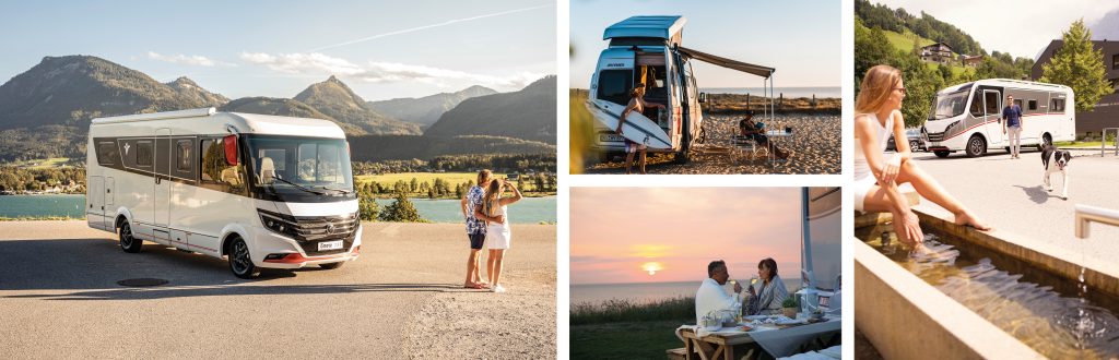 Motorhomes luxury holiday collage banner