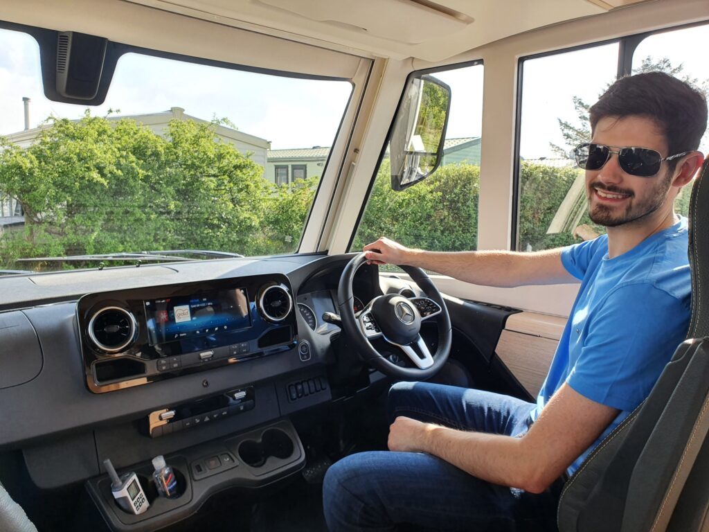 Reece Penn driving HYMER B-Class MasterLine BML-I 790