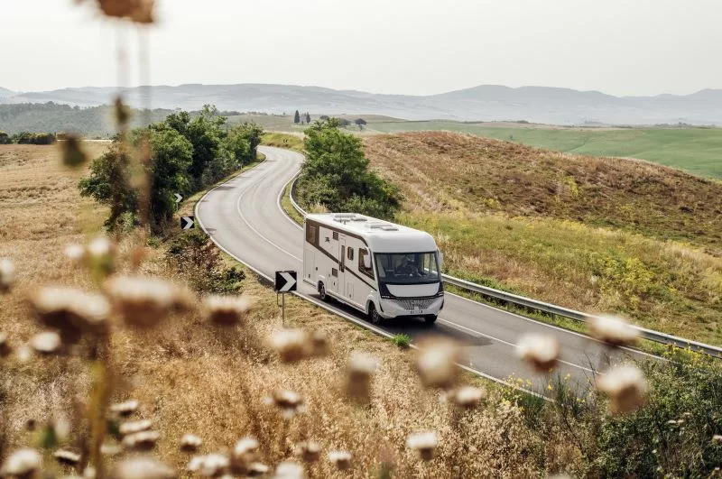 Laika Kreos motorhome travelling down the road