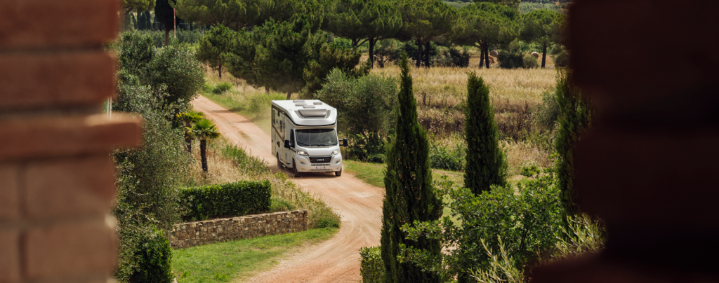 Ecovip motorhome travelling down a road